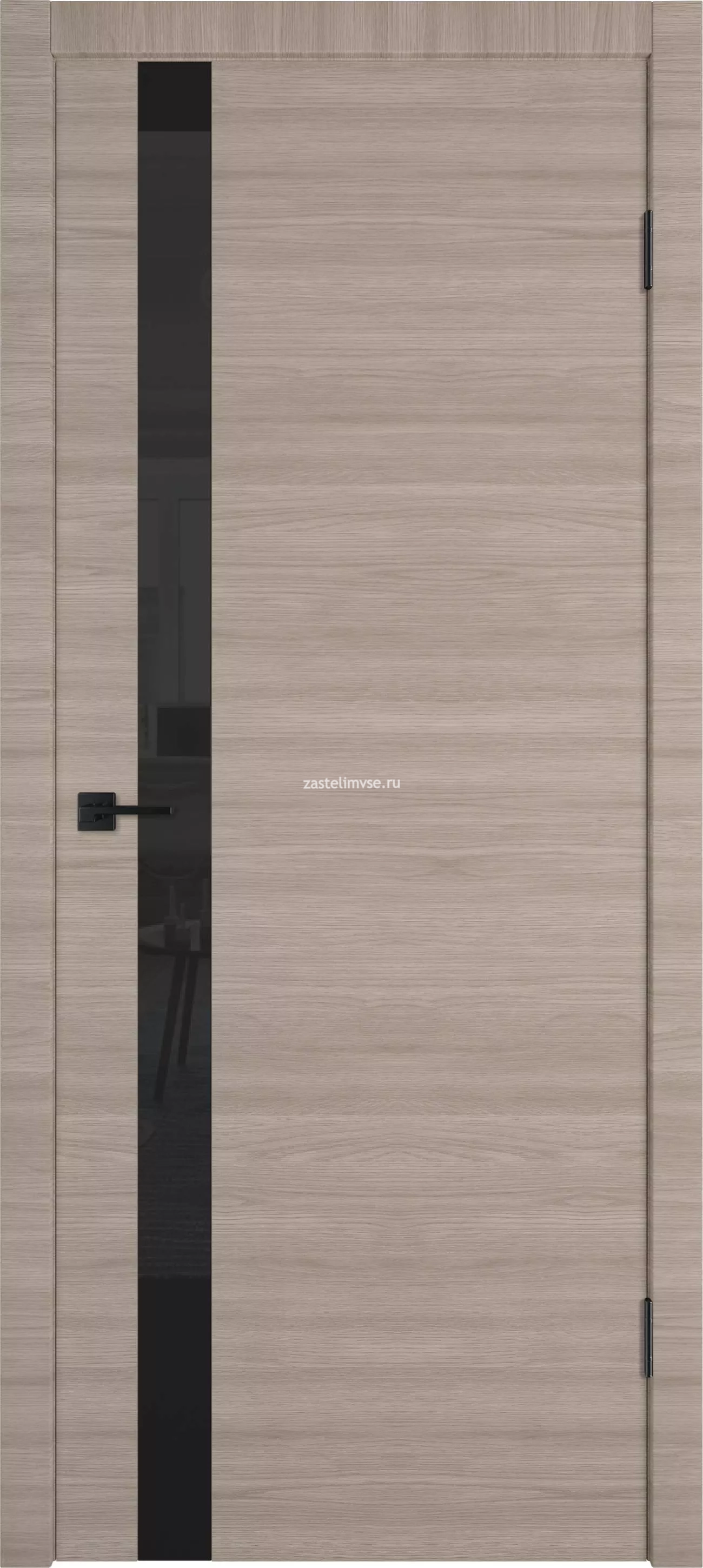 Дверь межкомнатная Solo Red oak/ Black gloss- 600мм
