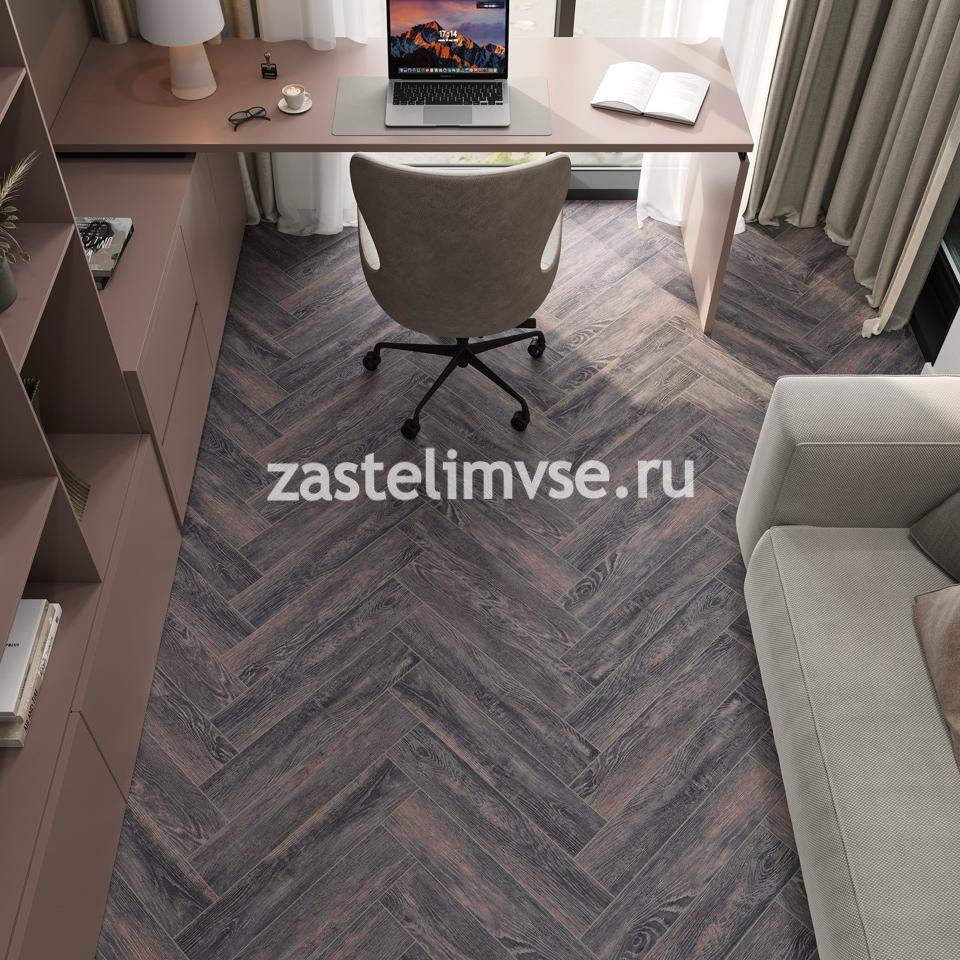 SPC плитка CronaFloor Herringbone 4V Дуб Бордо