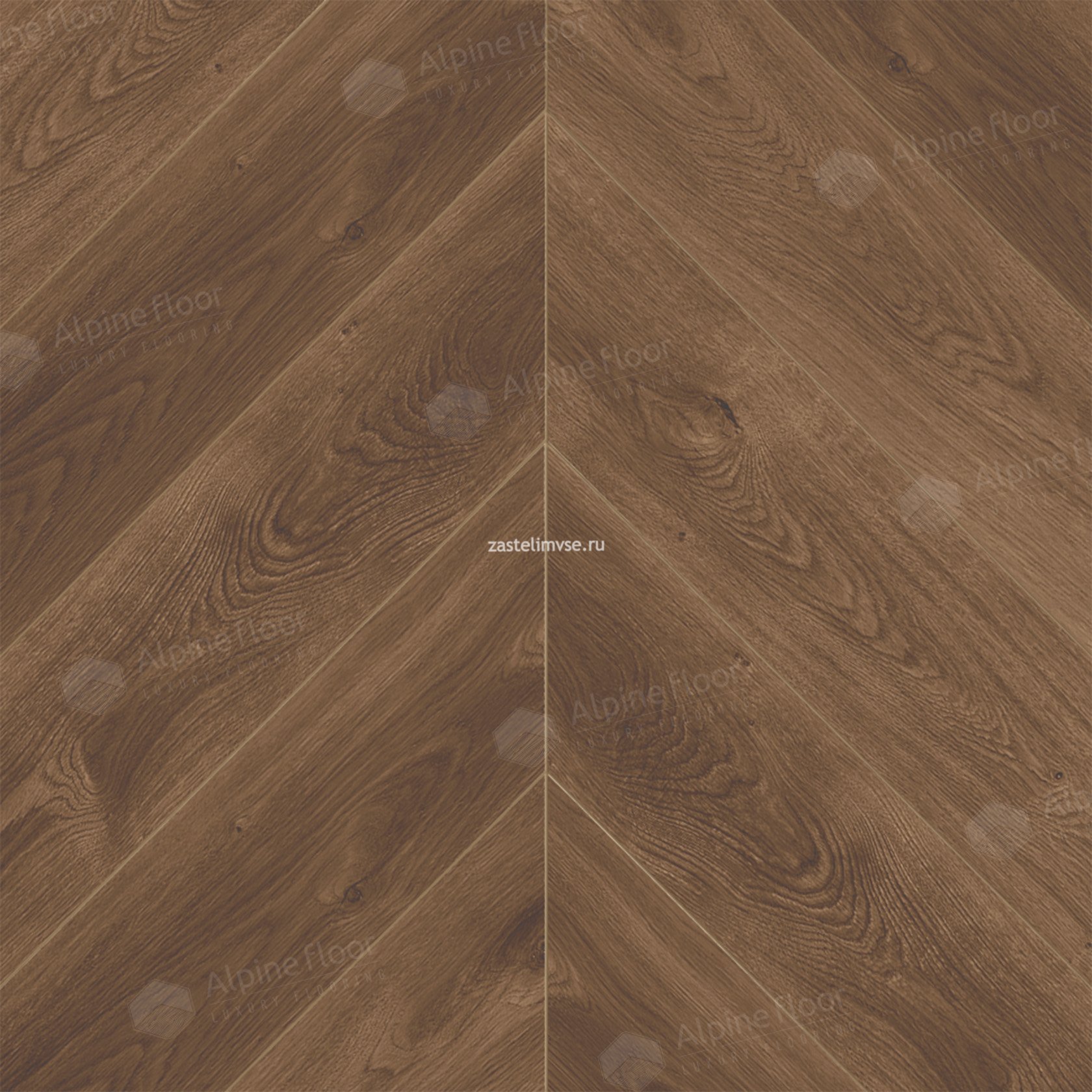 Кварцвиниловый ламинат AlpineFloor Chevron Alpine Дуб Коричневый Chevron ECO 18-13