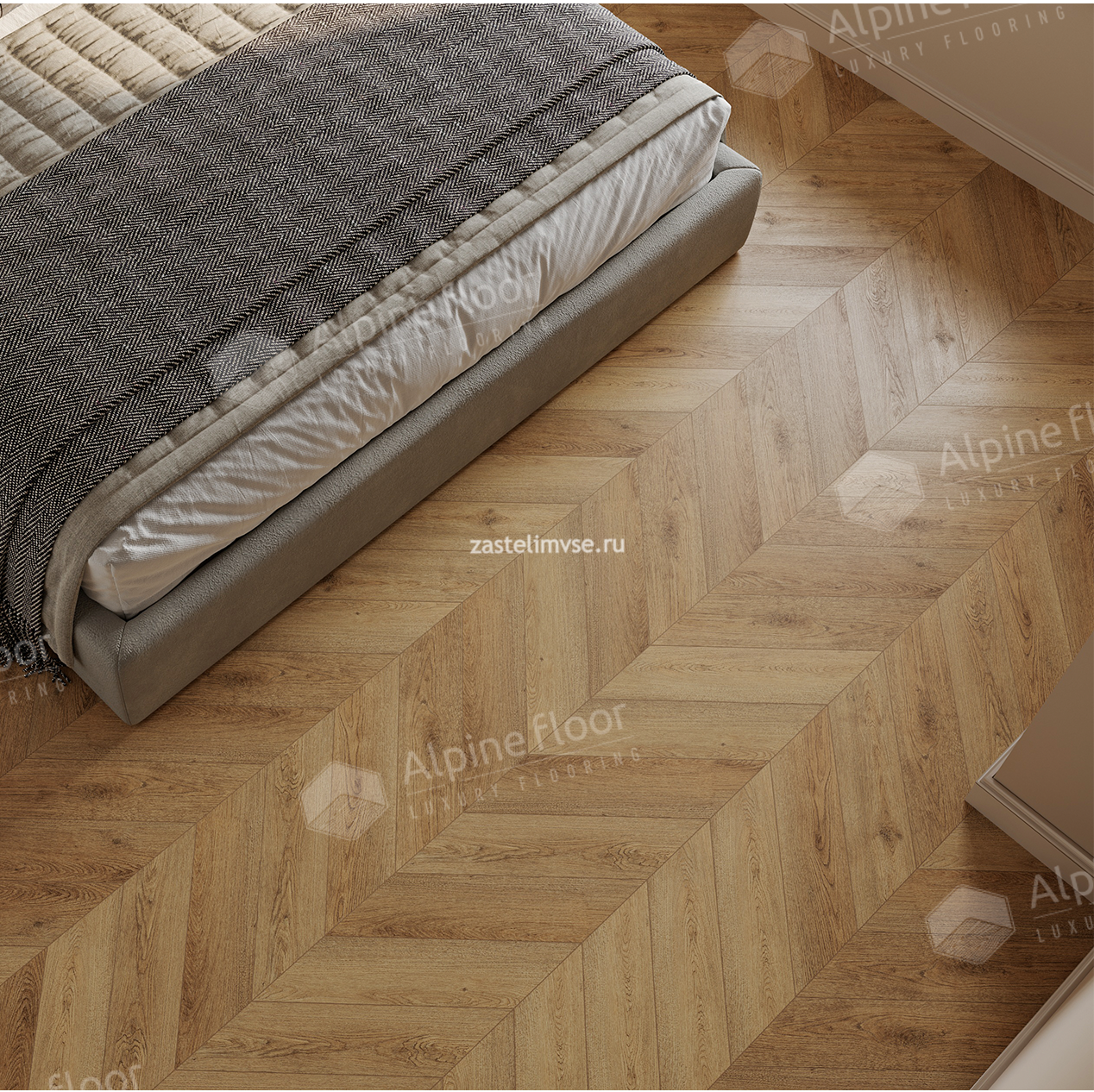 Кварцвиниловый ламинат AlpineFloor Chevron Alpine Дуб Буна Chevron ECO 18-15