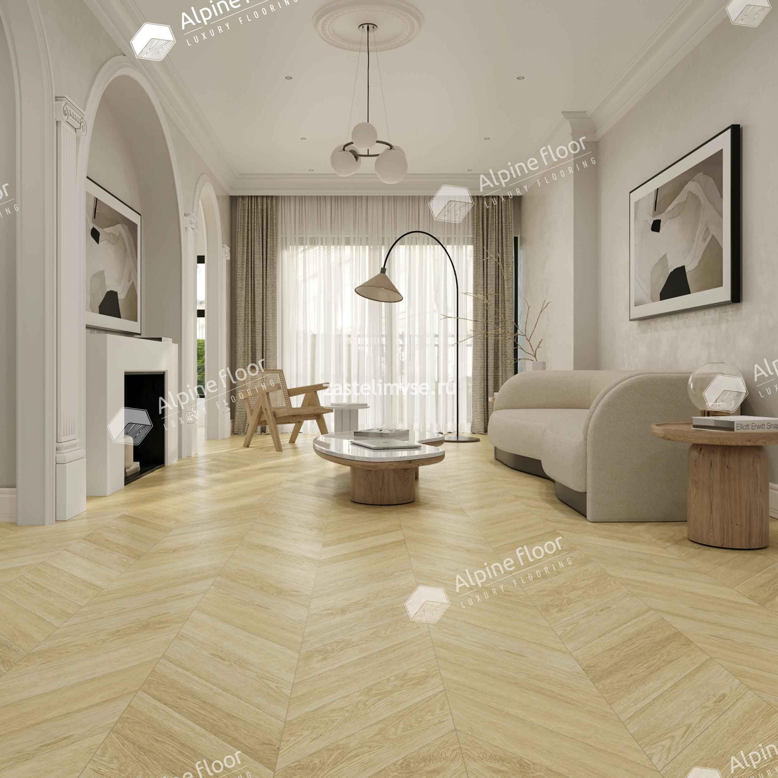 Кварцвиниловый ламинат AlpineFloor Chevron Alpine Дуб Ваниль Селект Chevron ECO 18-2