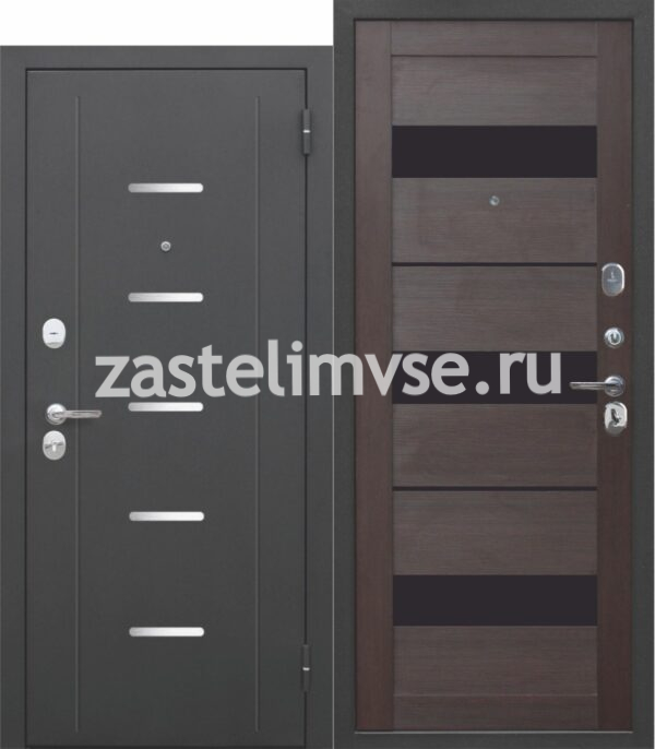 Дверь металлическая 75 мм Гарда Муар Царга Темный Кипарис 860мм
