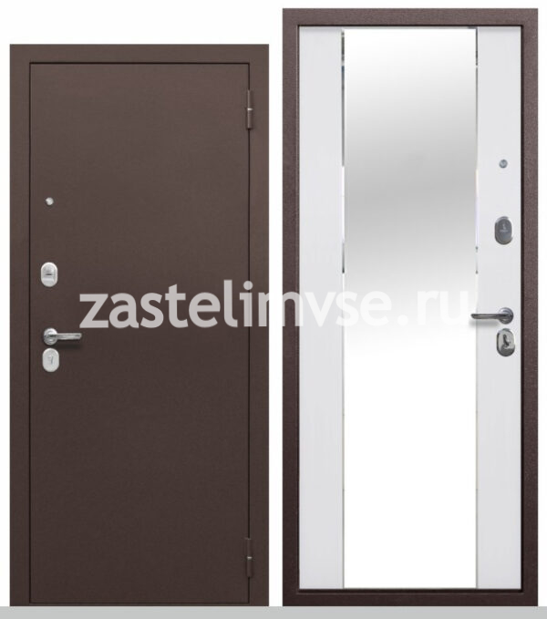 Дверь металлическая Тайга 7 см Зеркало 860мм