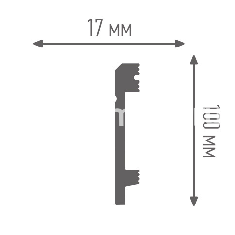 Ударопрочный дюрополимерный плинтус ПЛИНТЭКС ART F 100/17
