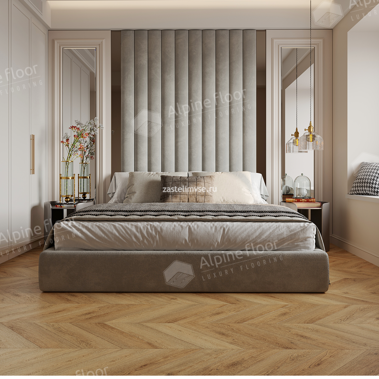Кварцвиниловый ламинат AlpineFloor Chevron Alpine Дуб Буна Chevron ECO 18-15